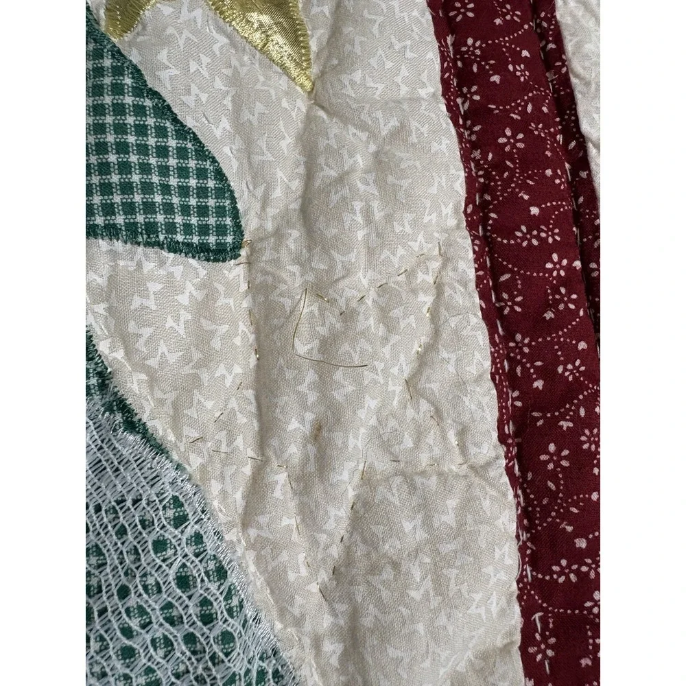 Vtn Handmade Christmas Santa Raindeer Quilted Wall Hanging Or Lap Quilt 57